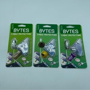 Bytes Cable Protectors Animals Dogs Rabbit Emojis 3 Packs
